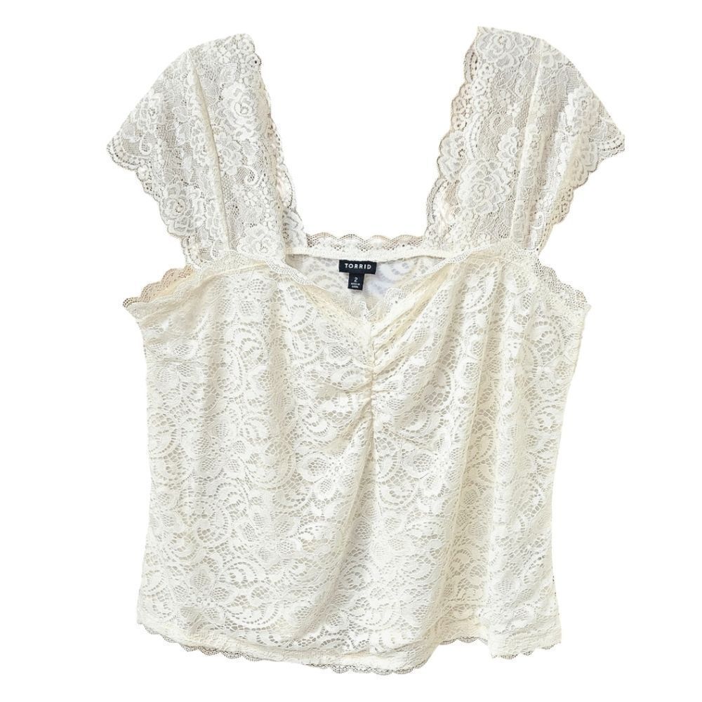 TORRID STRETCH LACE Sweetheart Cinch Front Top Plus Size 2X